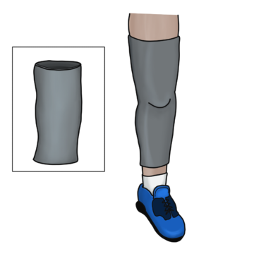  below knee prosthetic leg that incorporates a sleeve to aid in suction suspension.